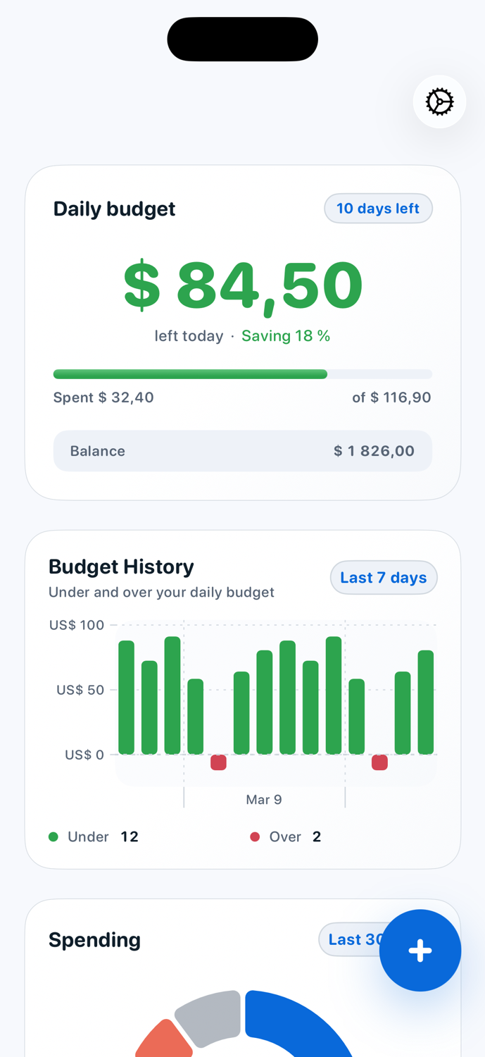 Budge budget tab screenshot